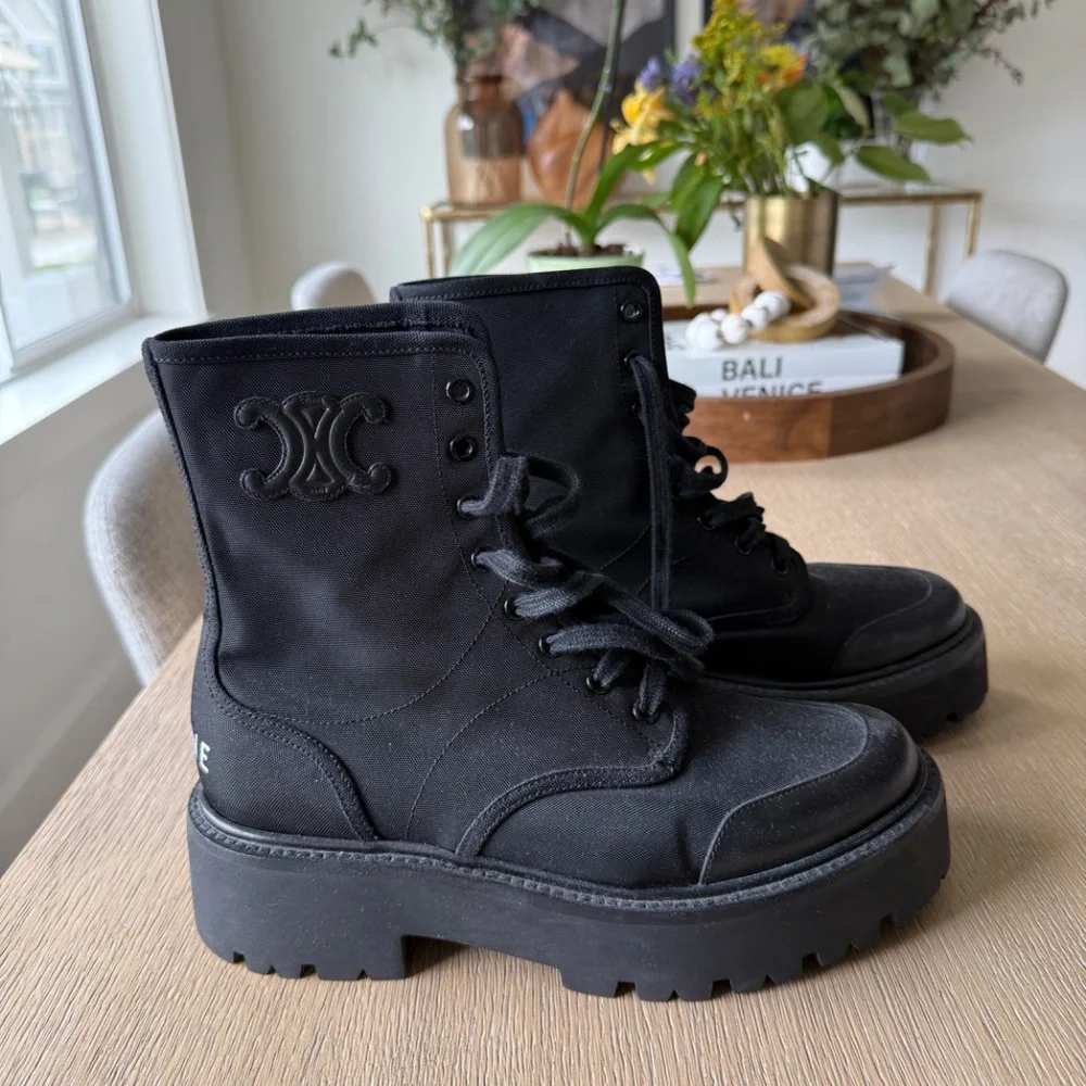 CELINE BULKY LACED UP BOOT | BLACK - Picture 2 of 13